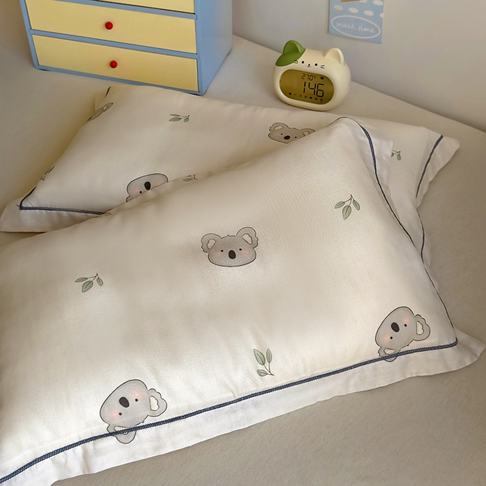 91家纺网 家纺一手货源 找家纺 百寐 2025新款竹纤维棉卡通儿童枕套30×50/35×55母婴A类宝宝枕套再生纤维 小考拉