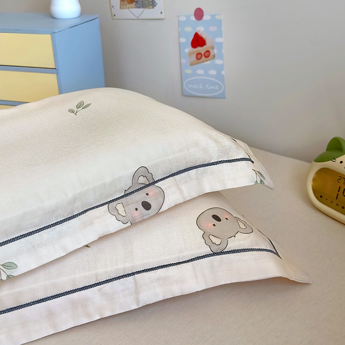 91家纺网 家纺一手货源 找家纺 百寐 2025新款竹纤维棉卡通儿童枕套30×50/35×55母婴A类宝宝枕套再生纤维 小考拉