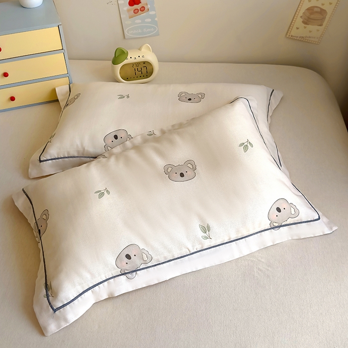 91家纺网 家纺一手货源 找家纺 百寐 2025新款竹纤维棉卡通儿童枕套30×50/35×55母婴A类宝宝枕套再生纤维 小考拉