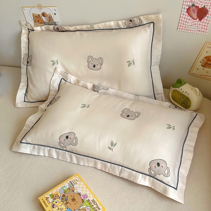 91家纺网 家纺一手货源 找家纺 百寐 2025新款竹纤维棉卡通儿童枕套30×50/35×55母婴A类宝宝枕套再生纤维 小考拉