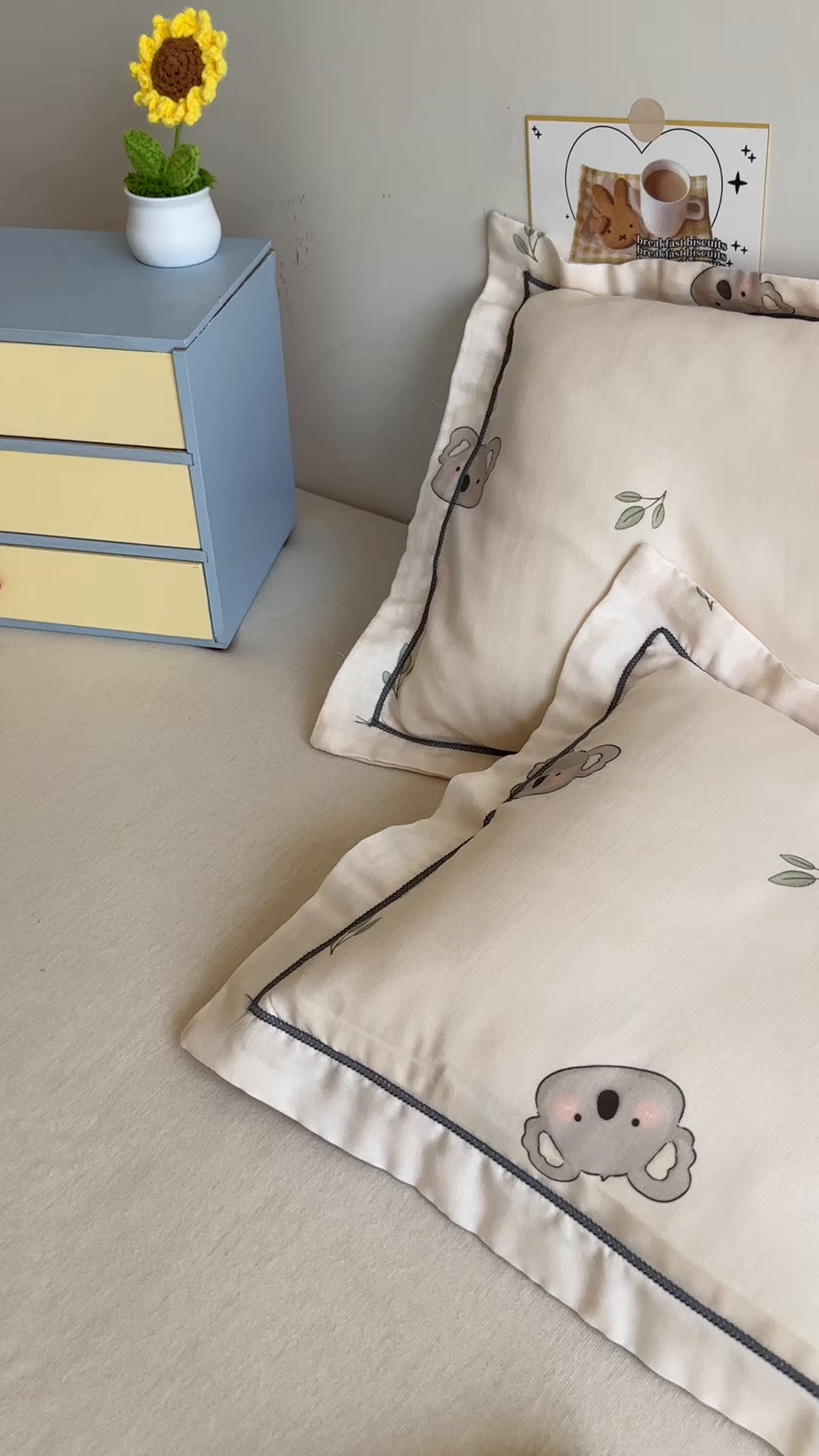 91家纺网 家纺一手货源 找家纺 百寐 2025新款竹纤维棉卡通儿童枕套30×50/35×55母婴A类宝宝枕套再生纤维 小考拉