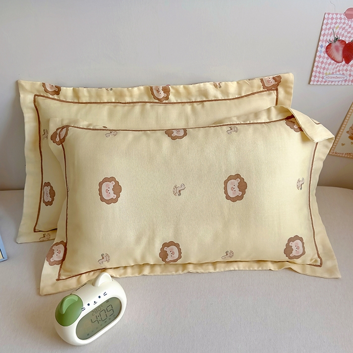 百寐 2025新款竹纤维棉卡通儿童枕套30×50/35×55母婴A类宝宝枕套再生纤维 小狮子
