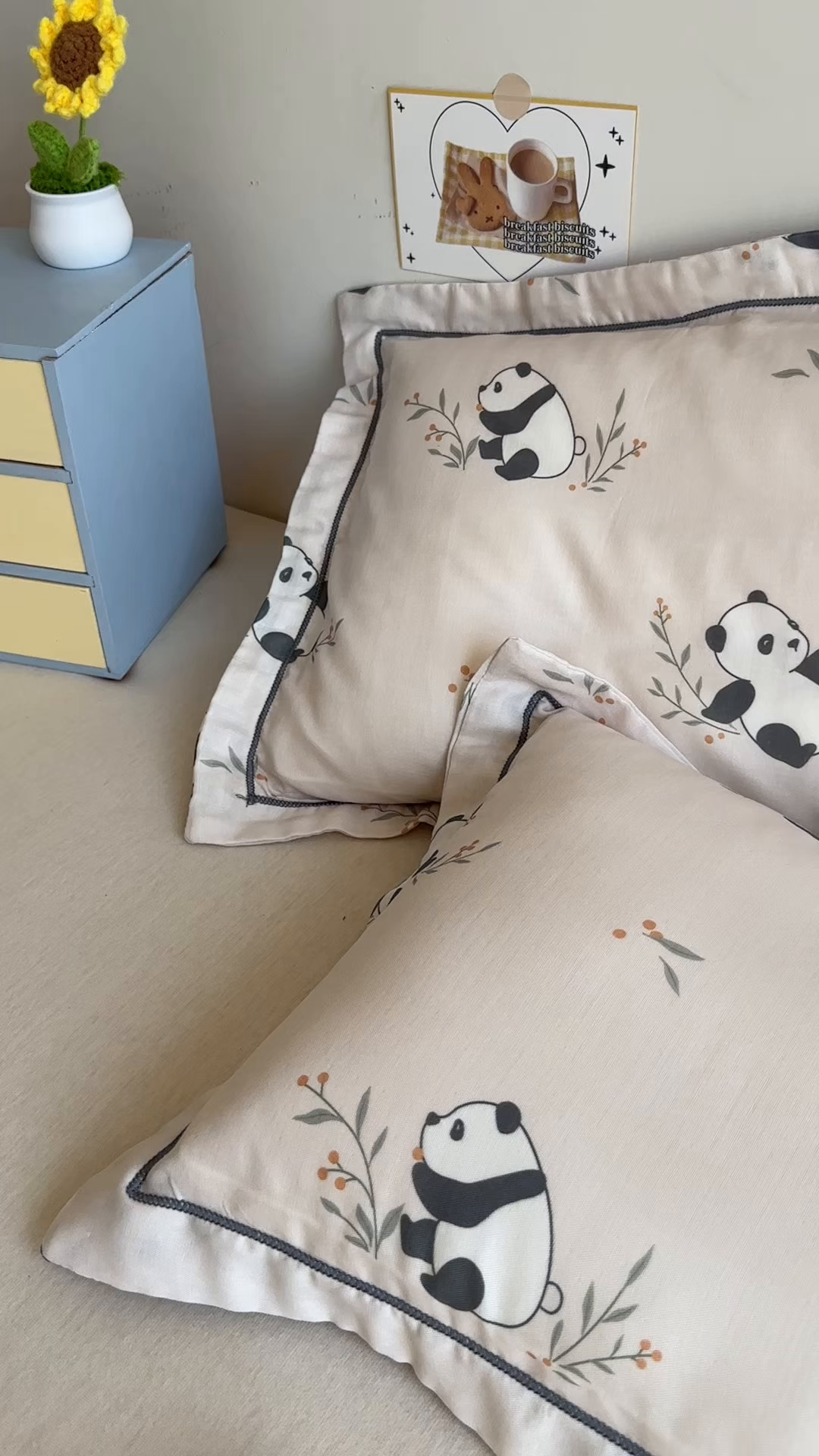 91家纺网 家纺一手货源 找家纺 百寐 2025新款竹纤维棉卡通儿童枕套30×50/35×55母婴A类宝宝枕套再生纤维 小熊猫