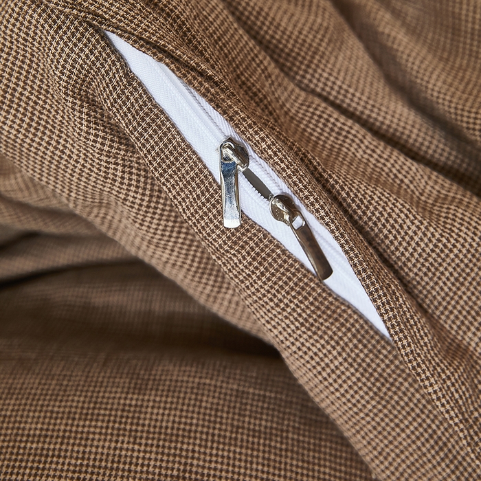 91家纺网 家纺一手货源 找家纺 全美家居 2025新款A类全棉纯棉活性印染双层纱四件套 棕褐香缇