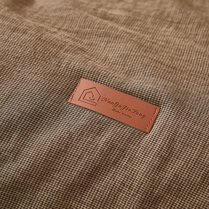 91家纺网 家纺一手货源 找家纺 全美家居 2025新款全棉水洗色织双层纱大豆纤维被夏凉被空调被夏被 棕褐香缇