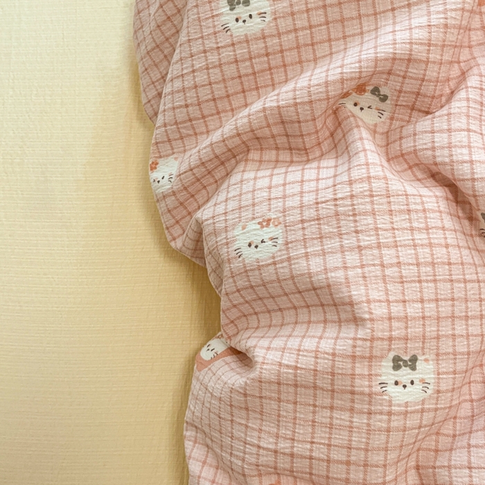 91家纺网 家纺一手货源 找家纺 （总）海岛哥哥 2025新款高克重木棉提花双层纱四件套-风格二