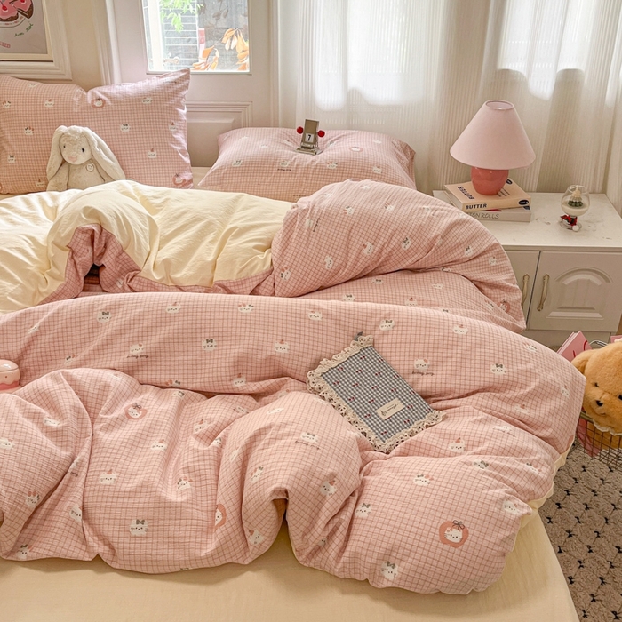 91家纺网 家纺一手货源 找家纺 （总）海岛哥哥 2025新款高克重木棉提花双层纱四件套-风格二