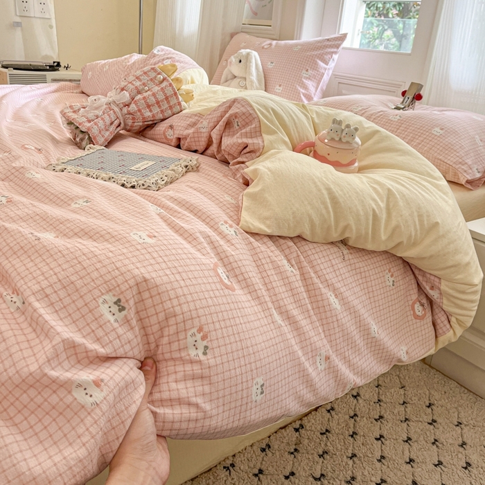 91家纺网 家纺一手货源 找家纺 （总）海岛哥哥 2025新款高克重木棉提花双层纱四件套-风格二