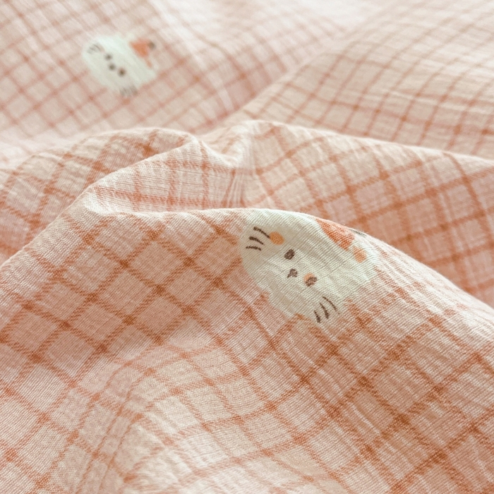 91家纺网 家纺一手货源 找家纺 （总）海岛哥哥 2025新款高克重木棉提花双层纱四件套-风格二