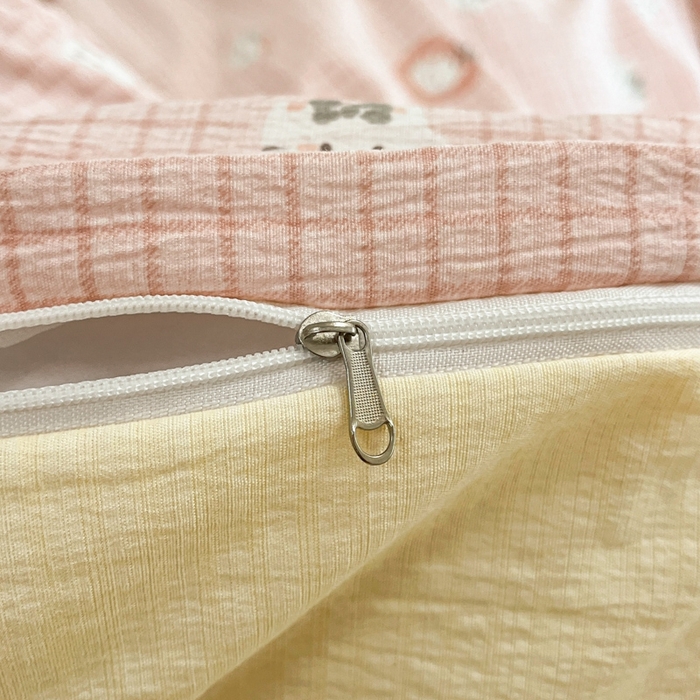 91家纺网 家纺一手货源 找家纺 （总）海岛哥哥 2025新款高克重木棉提花双层纱四件套-风格二