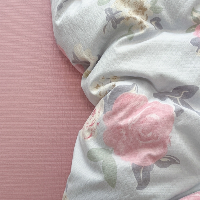 91家纺网 家纺一手货源 找家纺 海岛哥哥 2025新款高克重木棉提花双层纱四件套-风格二 花梦如烟