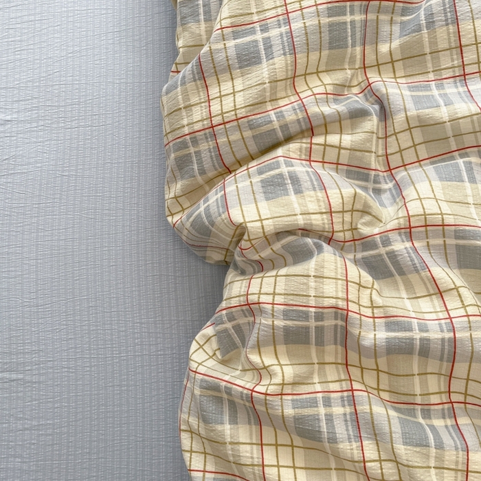 91家纺网 家纺一手货源 找家纺 海岛哥哥 2025新款高克重木棉提花双层纱四件套-风格二 简至