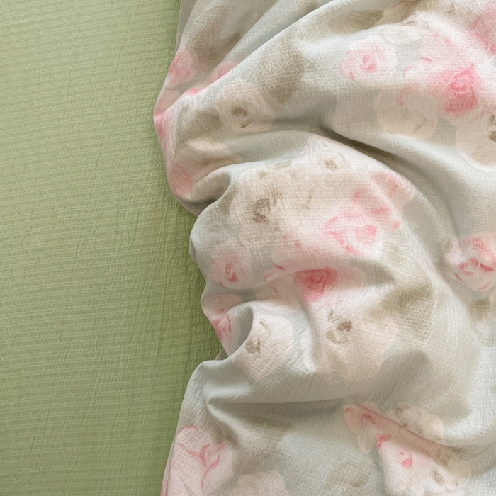 91家纺网 家纺一手货源 找家纺 海岛哥哥 2025新款高克重木棉提花双层纱四件套-风格二 嫣然花语