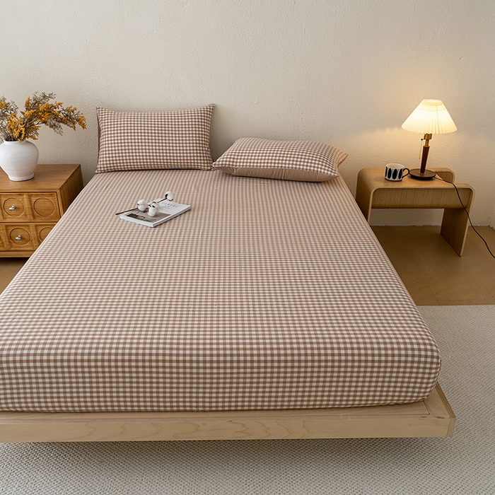 91家纺网 家纺一手货源 找家纺 （总）吉象家纺 2025新款全棉色织水洗棉床笠三件套