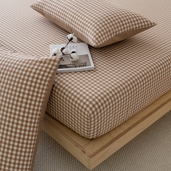 91家纺网 家纺一手货源 找家纺 （总）吉象家纺 2025新款全棉色织水洗棉床笠三件套