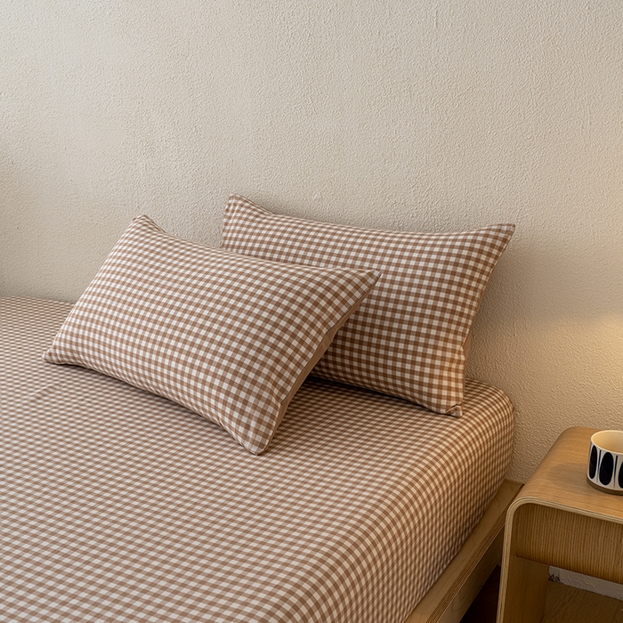 91家纺网 家纺一手货源 找家纺 （总）吉象家纺 2025新款全棉色织水洗棉床笠三件套