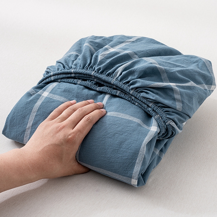 91家纺网 家纺一手货源 找家纺 （总）吉象家纺 2025新款全棉色织水洗棉床笠三件套