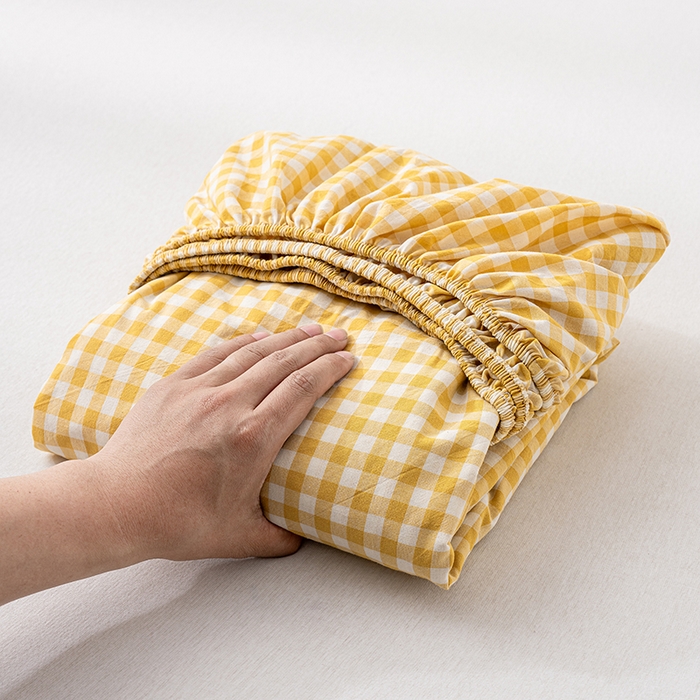 91家纺网 家纺一手货源 找家纺 （总）吉象家纺 2025新款全棉色织水洗棉床笠三件套