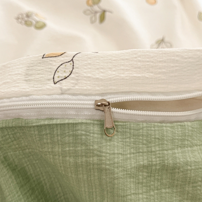 91家纺网 家纺一手货源 找家纺 海岛哥哥 2025新款高克重木棉提花双层纱四件套-风格二 果实