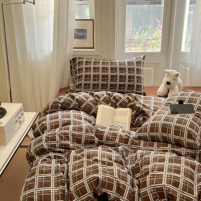 91家纺网 家纺一手货源 找家纺 海岛哥哥 2025新款高克重木棉提花双层纱四件套-风格二 和熙