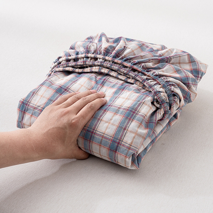 91家纺网 家纺一手货源 找家纺 （总）吉象家纺 2025新款全棉色织水洗棉床笠三件套