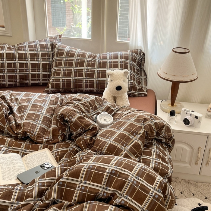 91家纺网 家纺一手货源 找家纺 海岛哥哥 2025新款高克重木棉提花双层纱四件套-风格二 和熙