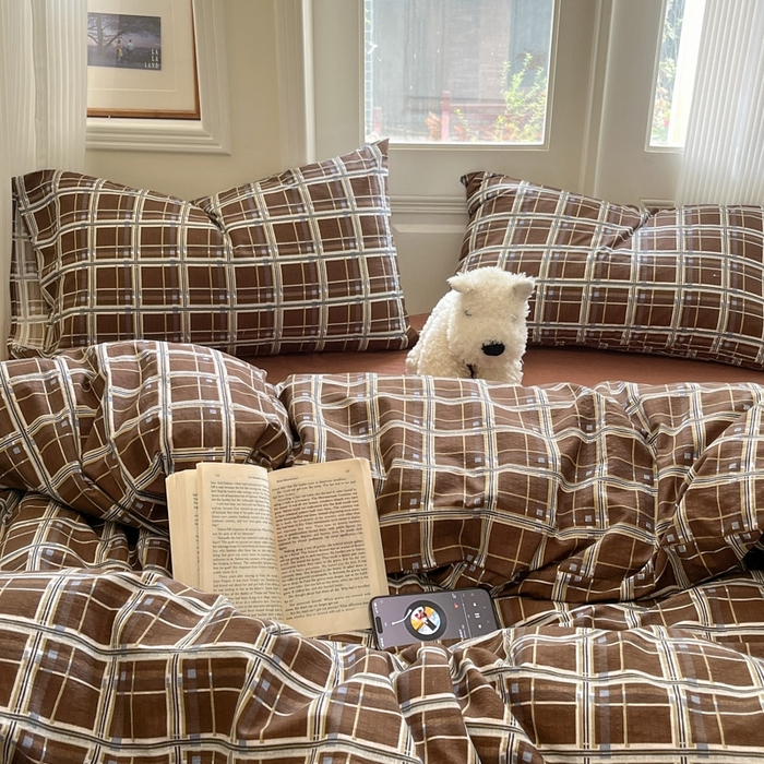 91家纺网 家纺一手货源 找家纺 海岛哥哥 2025新款高克重木棉提花双层纱四件套-风格二 和熙