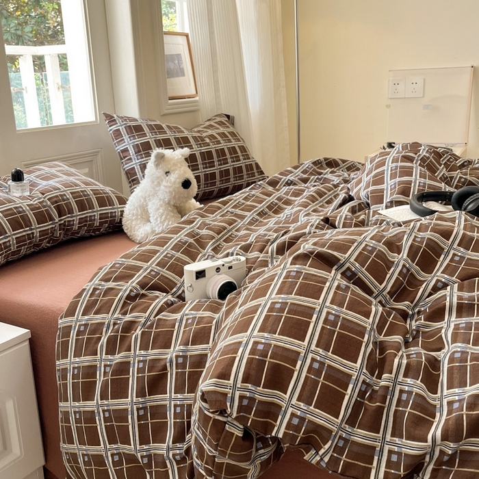 91家纺网 家纺一手货源 找家纺 海岛哥哥 2025新款高克重木棉提花双层纱四件套-风格二 和熙