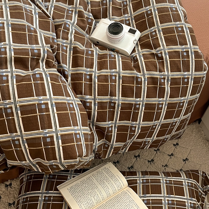 91家纺网 家纺一手货源 找家纺 海岛哥哥 2025新款高克重木棉提花双层纱四件套-风格二 和熙