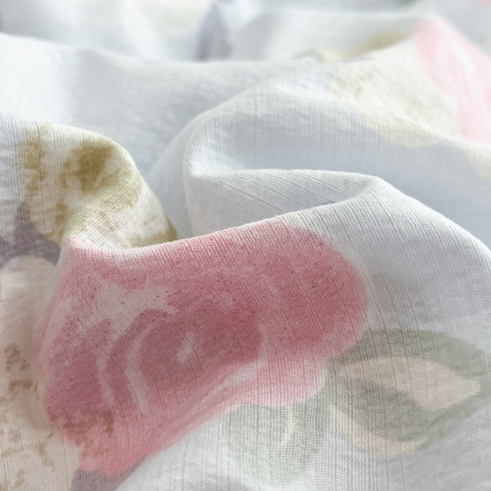 91家纺网 家纺一手货源 找家纺 海岛哥哥 2025新款高克重木棉提花双层纱四件套-风格二 花梦如烟