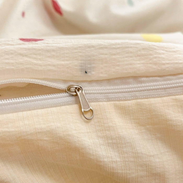 91家纺网 家纺一手货源 找家纺 海岛哥哥 2025新款高克重木棉提花双层纱四件套-风格二 幻彩波点