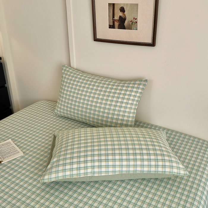 91家纺网 家纺一手货源 找家纺 吉象家纺 2025新款全棉色织水洗棉床单三件套 春风曲