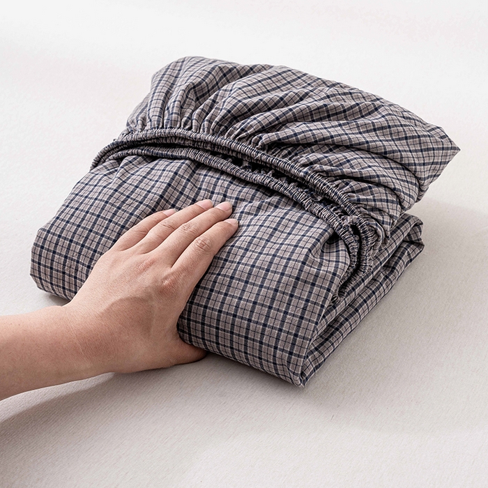 吉象家纺 2025新款全棉色织水洗棉床笠三件套 极目