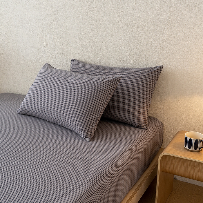 91家纺网 家纺一手货源 找家纺 吉象家纺 2025新款全棉色织水洗棉床笠三件套 极目