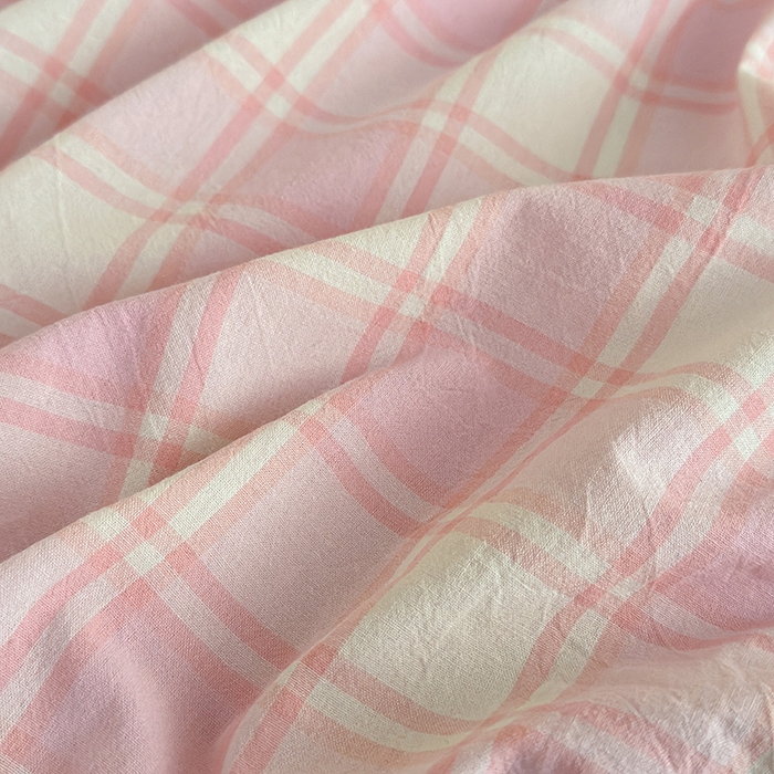 91家纺网 家纺一手货源 找家纺 吉象家纺 2025新款全棉色织水洗棉床单三件套 凡人歌粉