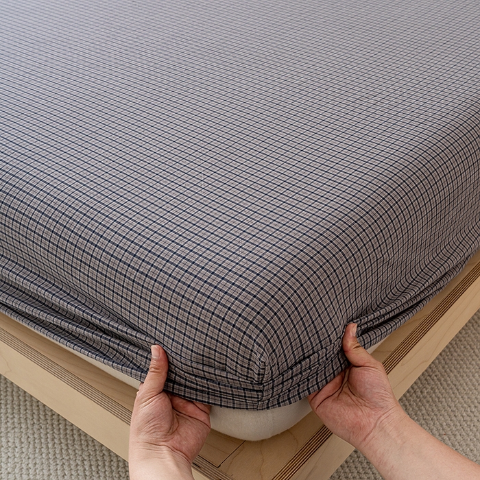 91家纺网 家纺一手货源 找家纺 吉象家纺 2025新款全棉色织水洗棉床笠三件套 极目