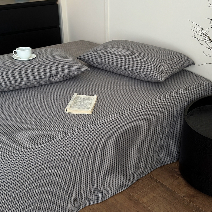 91家纺网 家纺一手货源 找家纺 吉象家纺 2025新款全棉色织水洗棉床单三件套 极目