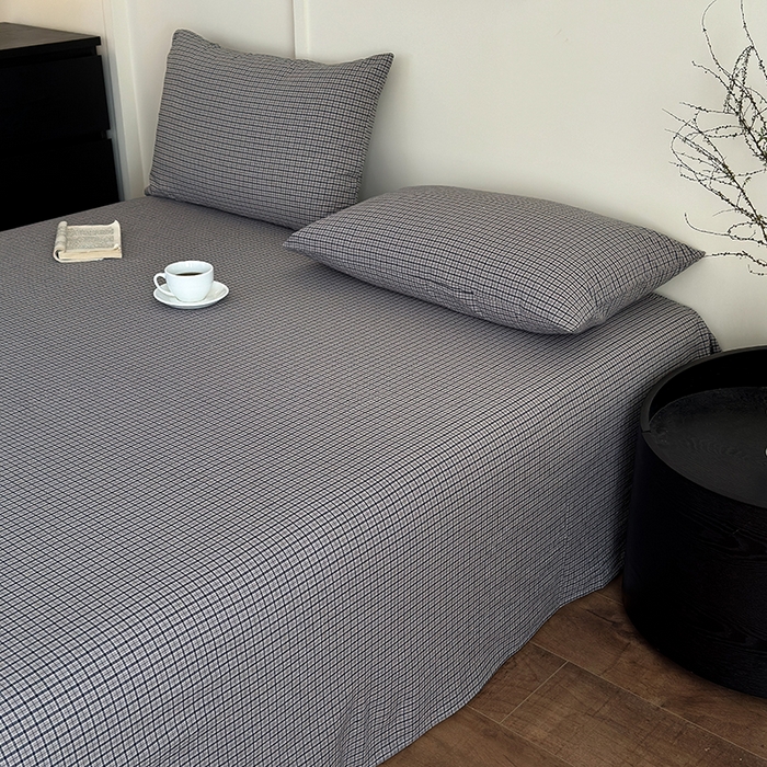 91家纺网 家纺一手货源 找家纺 吉象家纺 2025新款全棉色织水洗棉床单三件套 极目