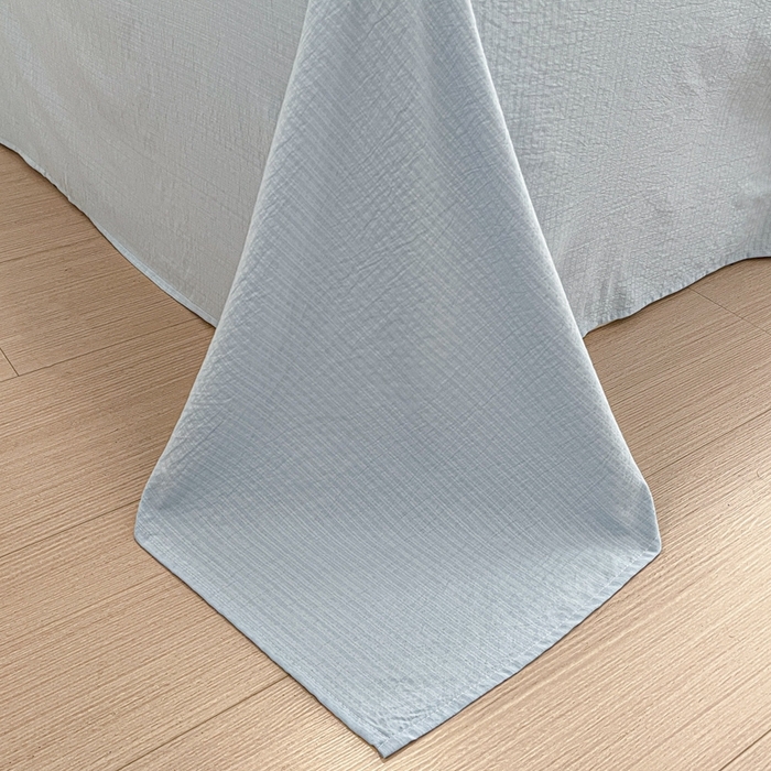 91家纺网 家纺一手货源 找家纺 海岛哥哥 2025新款高克重木棉提花双层纱四件套-风格二 蓝枝语