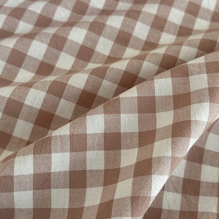 91家纺网 家纺一手货源 找家纺 吉象家纺 2025新款全棉色织水洗棉床单三件套 咖小格