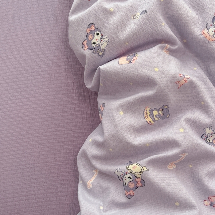 海岛哥哥 2025新款高克重木棉提花双层纱四件套-风格二 洛米礼物盒