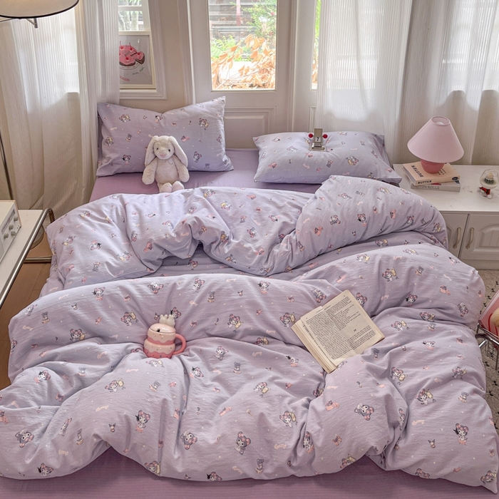 91家纺网 家纺一手货源 找家纺 海岛哥哥 2025新款高克重木棉提花双层纱四件套-风格二 洛米礼物盒