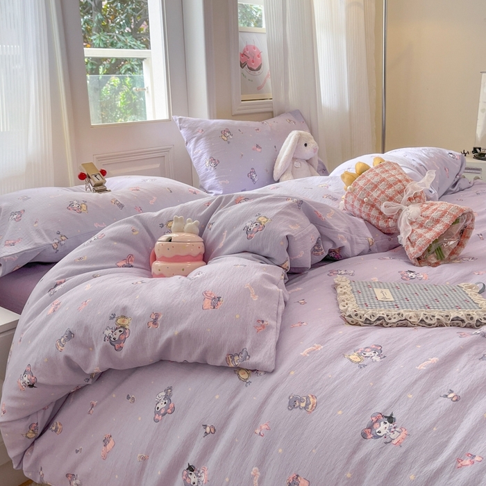 91家纺网 家纺一手货源 找家纺 海岛哥哥 2025新款高克重木棉提花双层纱四件套-风格二 洛米礼物盒