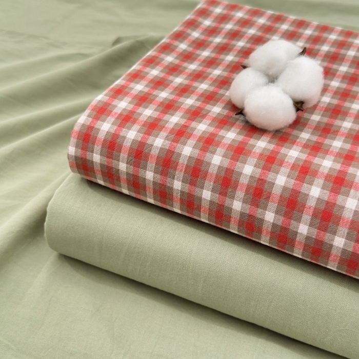 吉象家纺 2025新款全棉色织水洗棉床单三件套 克洛伊红