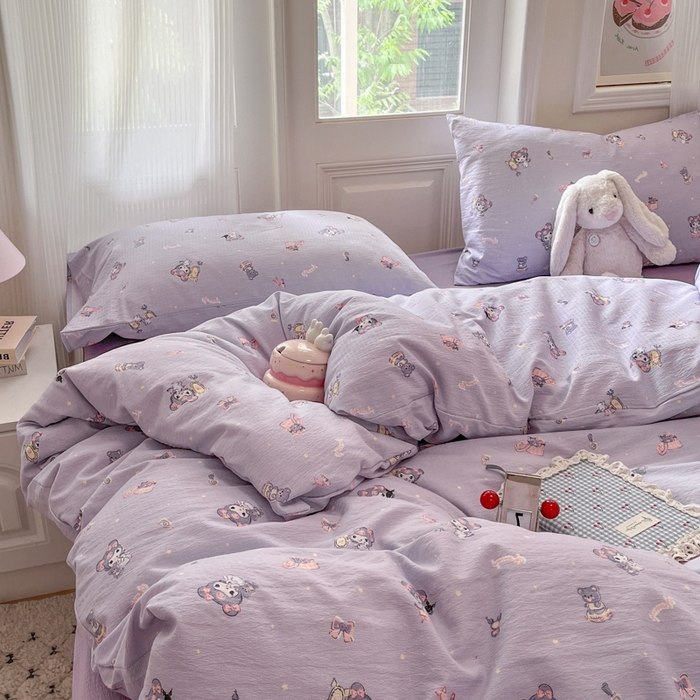 91家纺网 家纺一手货源 找家纺 海岛哥哥 2025新款高克重木棉提花双层纱四件套-风格二 洛米礼物盒