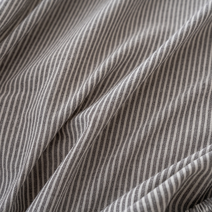 91家纺网 家纺一手货源 找家纺 吉象家纺 2025新款全棉色织水洗棉床笠三件套 秘境灰条