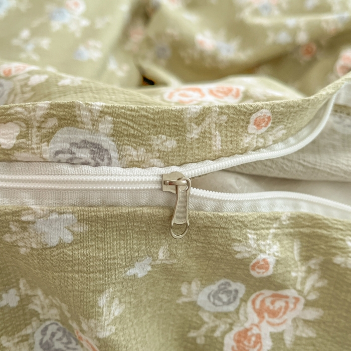 91家纺网 家纺一手货源 找家纺 海岛哥哥 2025新款高克重木棉提花双层纱四件套-风格二 漫漫春色