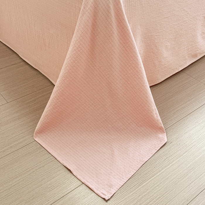 91家纺网 家纺一手货源 找家纺 海岛哥哥 2025新款高克重木棉提花双层纱四件套-风格二 轻轻密语