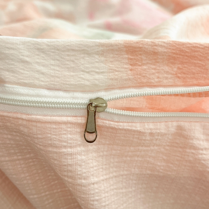 91家纺网 家纺一手货源 找家纺 海岛哥哥 2025新款高克重木棉提花双层纱四件套-风格二 轻轻密语