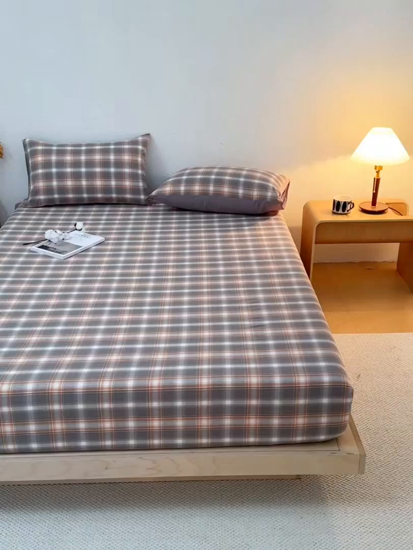 91家纺网 家纺一手货源 找家纺 吉象家纺 2025新款全棉色织水洗棉床笠三件套 乔纳森